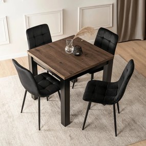 MAX bővíthető étkezőasztal 80–160 cm, dió/fekete színben