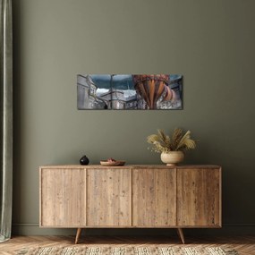 Kép - szürreális táj (órával) (90x30 cm)