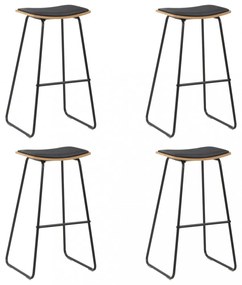 4 db fekete műbőr bárszék