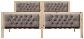 Ágykeret fejtámlával Tópszínű 160 x 200 cm Tömör fenyőfa