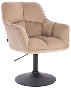 HR550N Latte modern velúr szék fekete lábbal