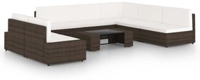 vidaXL 8 részes barna polyrattan kerti ülőgarnitúra párnákkal