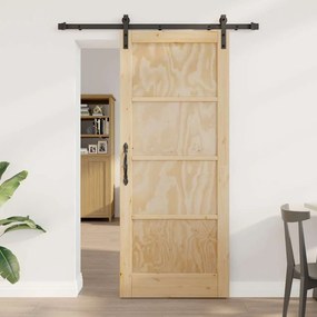 Csúszóajtó Természetes és fekete 83 x 202 cm