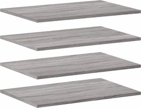 vidaXL 4 db szürke sonoma színű szerelt fa fali polc 60 x 40 x 1,5 cm