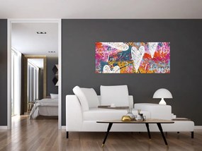 Kép - szív egy absztrakt háttérben (120x50 cm)