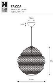Markslöjd 108773 - Csillár zsinóron TAZZA 1xE27/40W/230V arany