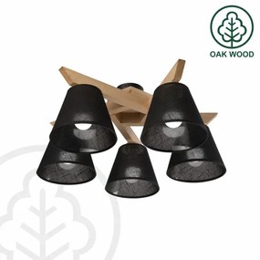 Brilagi - LED  Felületre szerelhető csillár  ANTHONY 5xE14/40W/230V tölgy/fekete