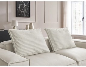 Bézs bőrutánzat kanapé 260 cm Boheme – Bobochic Paris