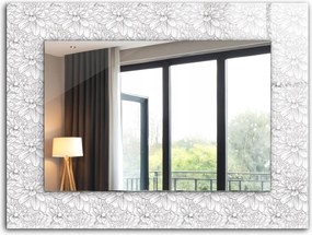 Loft függő tükör nyomott mintával 80x60 cm Virágos monokróm minta