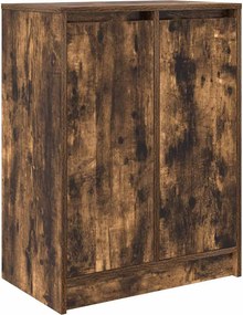 vidaXL füstös tölgy színű szerelt fa cipőszekrény 57x34x76 cm