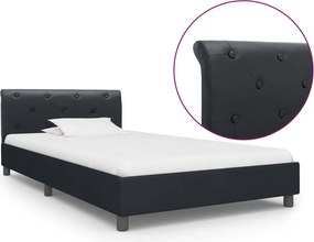 vidaXL fekete műbőr ágykeret 90 x 200 cm