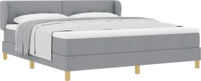 vidaXL Boxrugós ágy matracmal Világosszürke 180 x 200 cm szövet