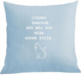 Vicces párnahuzat Keményen dolgozom a Macskának
