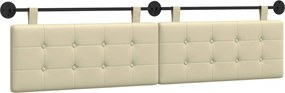 vidaXL Fali Fejtámla Falra szerelhető Krém 210 x 55 x 5 cm Műbőr