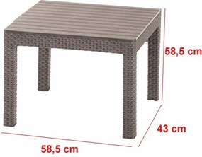 Emma műrattan kerti bútor szett 3 üléses kanapéval chicago asztallal cappuccino színben