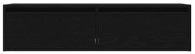 TV szekrény LED világítással fekete tölgy 100X35,5x25 cm