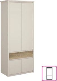 Szekrény, kasmír/evoke tölgy, KAROS 4D1S