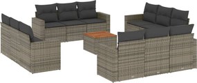 vidaXL 13 részes szürke polyrattan kerti ülőgarnitúra párnákkal