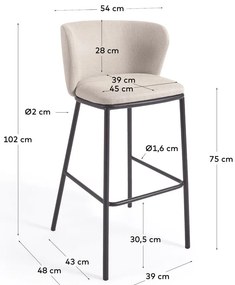 Bézs bárszék 102 cm Ciselia – Kave Home