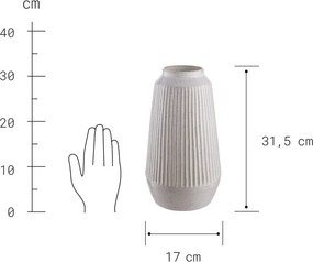 FINJA kerámia váza, fehér 31,5cm