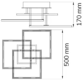 Wofi 9243.03.10.9300 - MODESTO LED 33W/230V mennyezeti dimmelhető lámpa