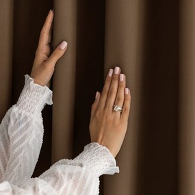 Barna dimout (részleges sötétítő) függöny 140x250 cm Carli Tie – Restilo