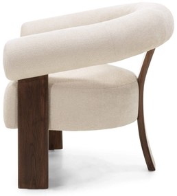 Krém design fotel KOKEI ALIA, dió színű dekor