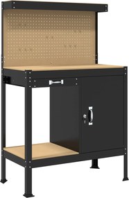vidaXL Munkapad fiókkal Fekete 90 x 49 x 141 cm Mérnöki fa és fém