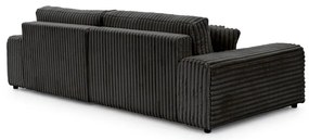 Sötétszürke kordbársony kinyitható-tárolóhelyes sarokkanapé (jobb oldali) Sarina – Ropez