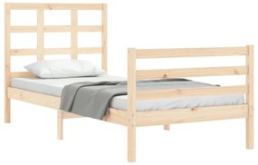 tömör fa ágykeret fejtámlával 90 x 200 cm