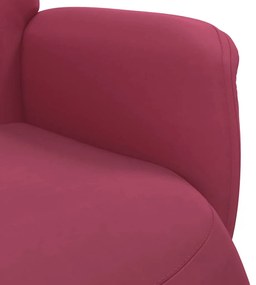 bordó bársony dönthető fotel lábtartóval