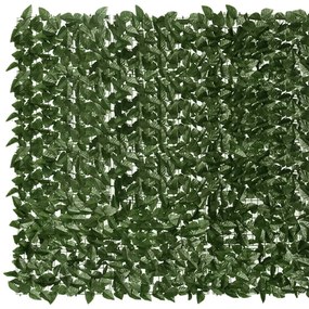 sötétzöld leveles belátás elleni erkélyparaván 300 x 150 cm