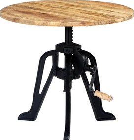 vidaXL tömör mangófa és öntöttvas kisasztal 60 x (46-63) cm