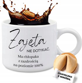 Bögre Fehér 300ml Sütemény Vicces Ajándék Valentin nap Elfoglalt Nem Érinthető