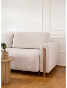 Bézs-krémszínű buklé kinyitható-tárolóhelyes kanapé 244 cm Arcadova – ELTAP