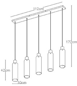 Lucide 74404/05/65 - Csillár zsinóron ORLANDO 5xE27/40W/230V
