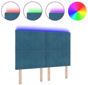 LED Fejtámla Gyémánt Blokkok Mintás Sötétkék 144 cm Bársonyos