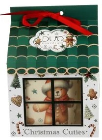 Karácsonyi porcelán bögre mézeskalács macis házikó díszcsomagolásban 400 ml