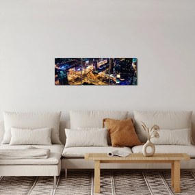 Éjszakai város képe (órával) (90x30 cm)
