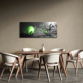 Zöld absztrakt gömbök képe (120x50 cm)