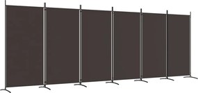 vidaXL 6 paneles barna szövet paraván 520x180 cm
