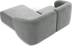 Szürke zsenília sarokkanapé (jobb oldali-heverő résszel) Lani – Makamii