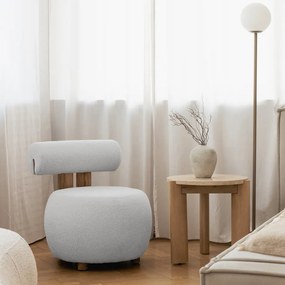 Fehér design fotel HANNA, tölgy