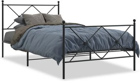 vidaXL fekete fém ágykeret fej- és lábtámlával 100 x 190 cm