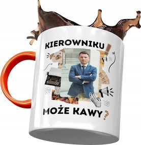 Narancssárga Bögre Sławomir Mentzen XD Ajándék Nyomtatott Fotóval