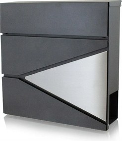 Postaláda újság- és szórólaptartó csővel, falra szerelhető, modern