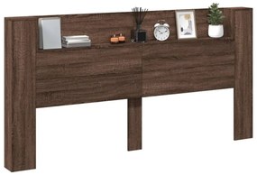 barna tölgy színű áthidalószekrény LED-ekkel 200x16,5x103,5 cm