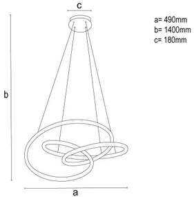 LED dimmelhető kábeles csillár LED/85W/230V 3000-6500K átm. 49 cm + távirányító