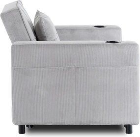 Dönthető fotel szürke kord kárpittal – SOLOR