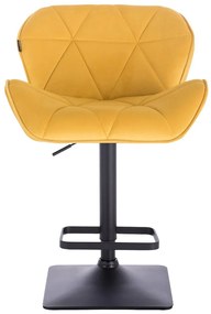 HR111KW Sárga modern velúr szék fekete lábbal